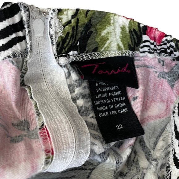 TORRID Strapless Dress Plus Size 22 Zebra & Tropical Print Cotton Spandex Summer - Picture 5 of 5